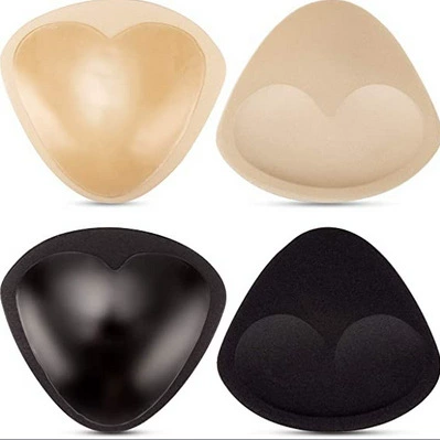 Силиконовые наклейки на грудь самоклеящиеся невидимые треугольные накладки на грудь в форме сердца купальник вечернее платье утолщенный губчатый бюстгальтер нижнее белье вставка