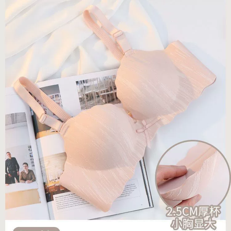 Supporting bra, glossy set, universal sexy underwear, increased thickness