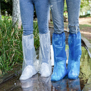 Disposable Waterproof Shoe Cover Rainy Day Non-slip High Tube Transparent Rain Shoe Cover Outdoor Drifting Thickened Wear-resistant Outer Wear Boot Cover