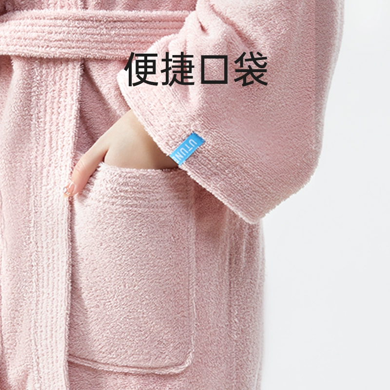 Quick dry cotton bathrobe, long bath towel, water absorbent