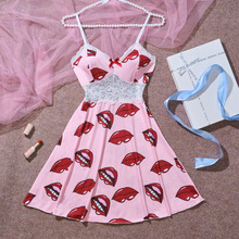 欧美休闲时尚潮流吊带裙内衣女跨境性感连衣裙印花辣妹性感家居服