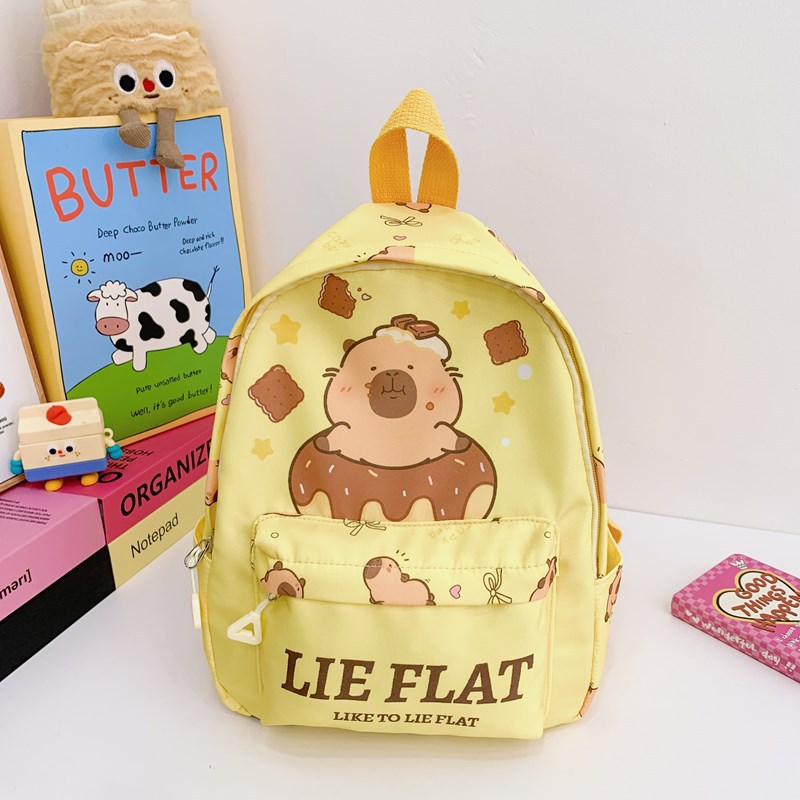 2025 nueva mochila para niños, estilo occidental, lindo Kapibala, mochila para niños y niñas, mochila de bebé impresa de moda