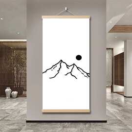 简约背景墙挂画清新北欧装饰画客厅风景壁画卧室餐厅蓝色大海小众