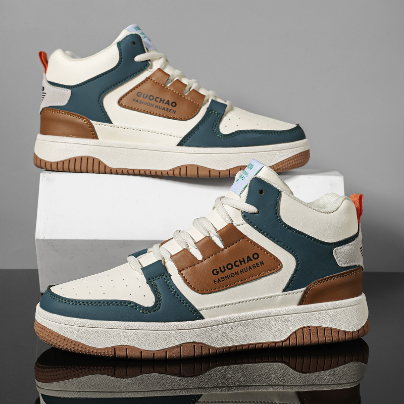 Shoes men's plus size Middle-top students Korean style sneakers youth sports basketball shoes quality Jinjiang shoes sneakers