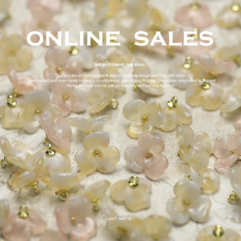 YES Yisen Clover Resin Buttons Fragrant Knitted Sweater Buttons Double-Sided Neoni New Chinese Cheongsam Decorative Buckle