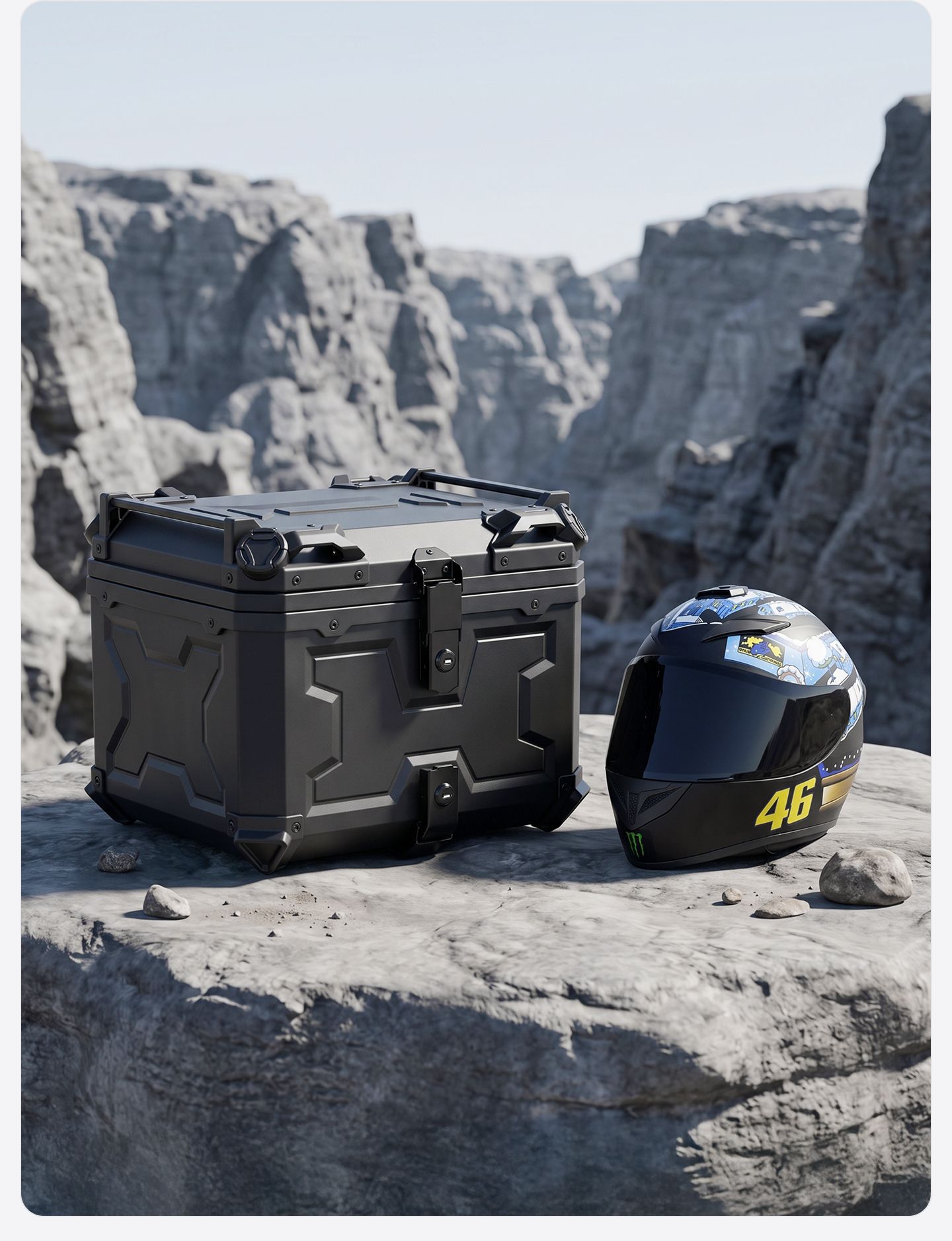 Universal Motorcycle Trunk X Model 45L 55L 65L Non-Aluminum Alloy PP Rear Trunk No.9 ABS Toolbox