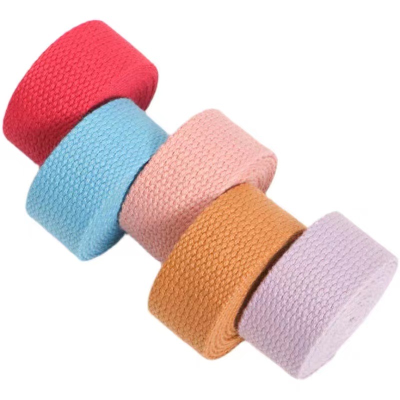 Fábrica al por mayor con cuentas de algodón cinturón tejido mochila de lona portátil cinturón Accesorios negro nuevo estándar europeo engrosado cinta de algodón de poliéster