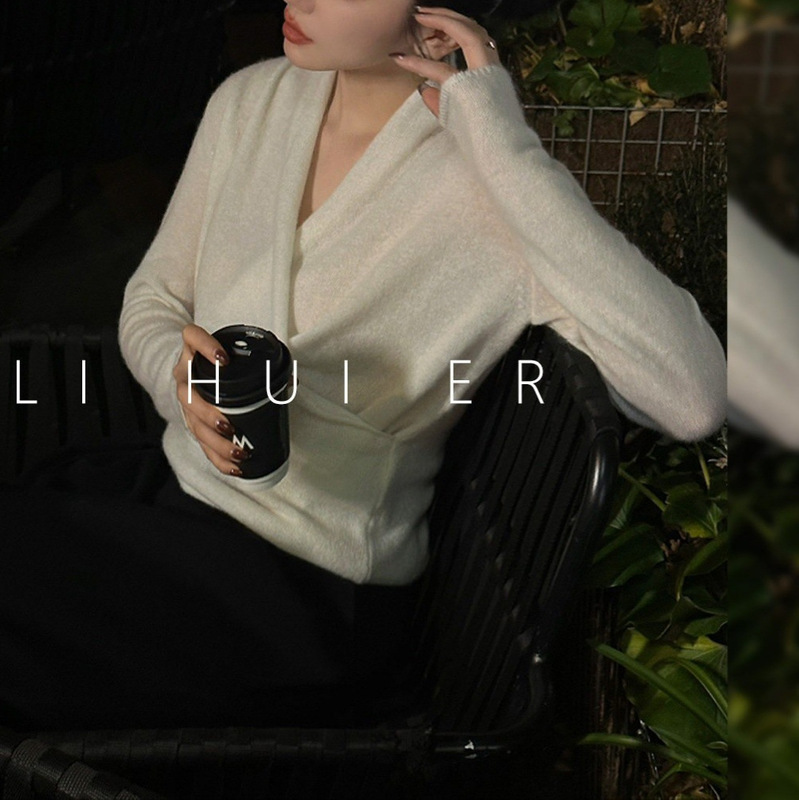 LiHui Yanshanxueluo textured old money style 100% cashmere knit sweater for women, understated intellectual top LiHui Yanshanxueluo textured old money style 100% cashmere knit sweater for women, understated intellectual top