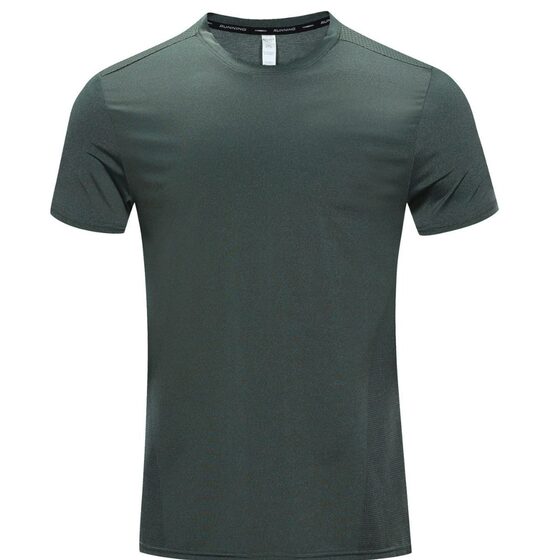 Nylon Quick-drying Clothes T-shirt Men's Fitness Running Loose Round Neck Summer Ice Silk Training Clothes Base Sports Short-sleeved Men's