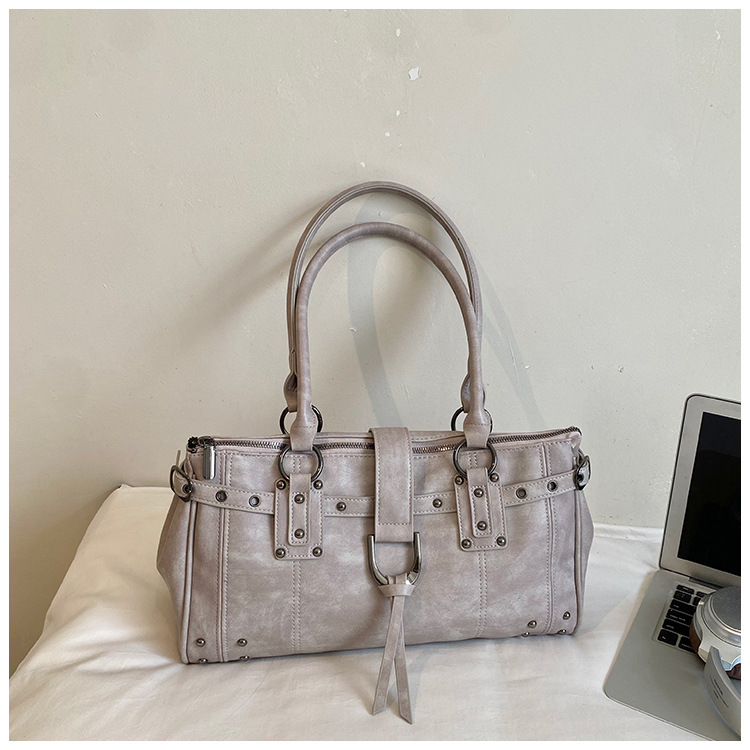 Studded Double Handle Spacious Vintage Tote Bag 9