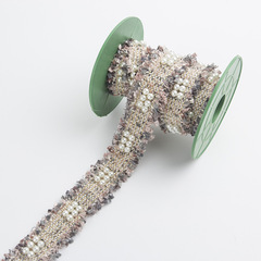 Korean small chanel woven tape sequin lace DIY pearl lace clothing accessories headwear accessories 