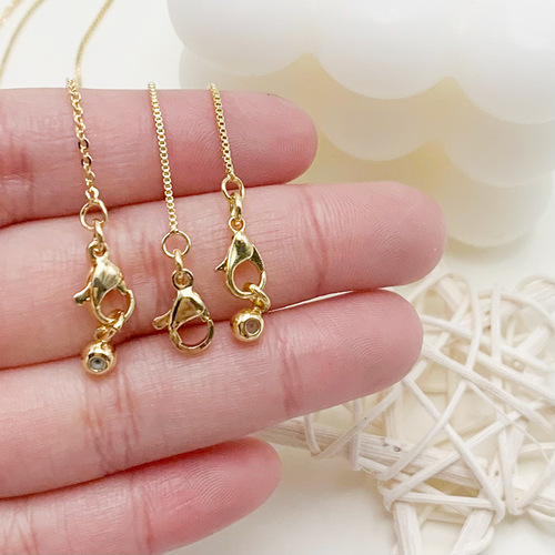 1 adjustable versatile minimalist high-end 14k gold necklace DIY with needle heart pendant chain and silicone needle chain