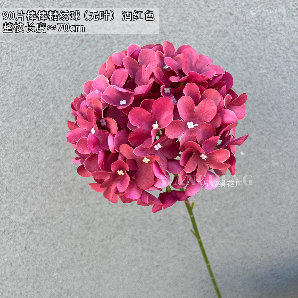 버건디 90 롤리팝 수국 (잎 없음)