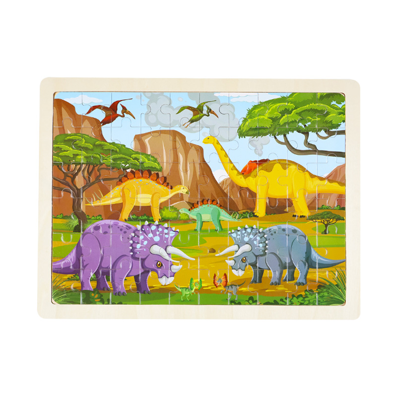 60 piezas de madera puzzle de dibujos animados para niños cuentos de hadas puzzle plano para bebés juguetes de bloque de construcción de puzzle de educación temprana