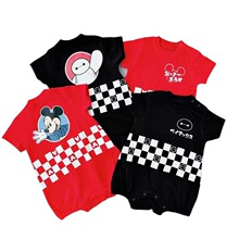 日单夏季爬服庆典款短袖连体衣包屁衣婴儿日本童装批发卡通男女童