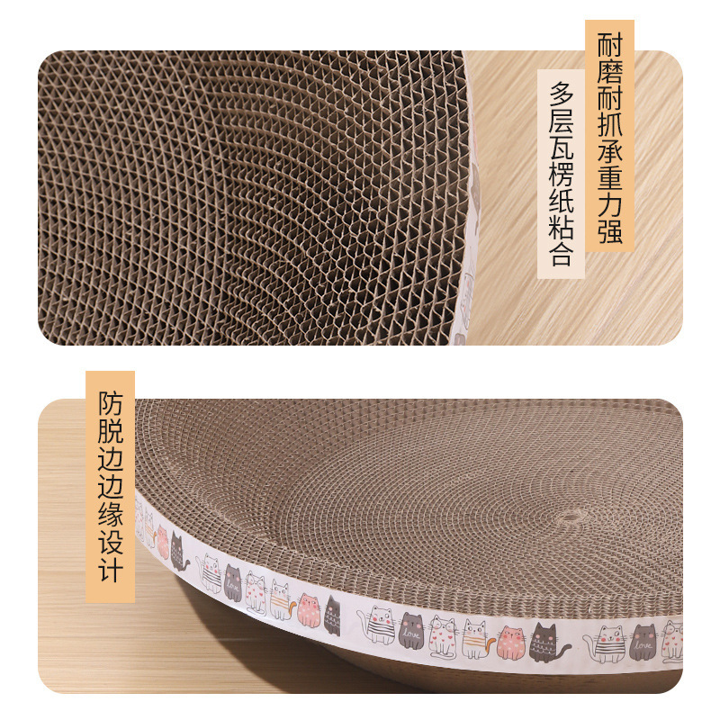 Tablero de raspado para gatos Suministros para gatos Tablero de garras para gatos Tablero de raspado para gatos Juguetes para gatos Papel corrugado Garras pulidadas No elimina las virutas Oval de alta densidad