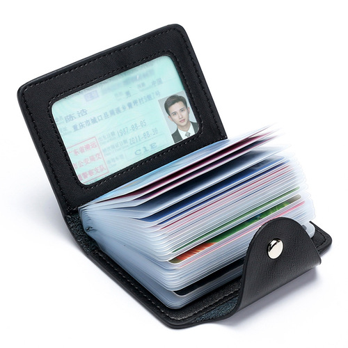 Fashionable women's leather card bag men's multi-card slot business card holder Business bank credit card holder genuine leather driver's license