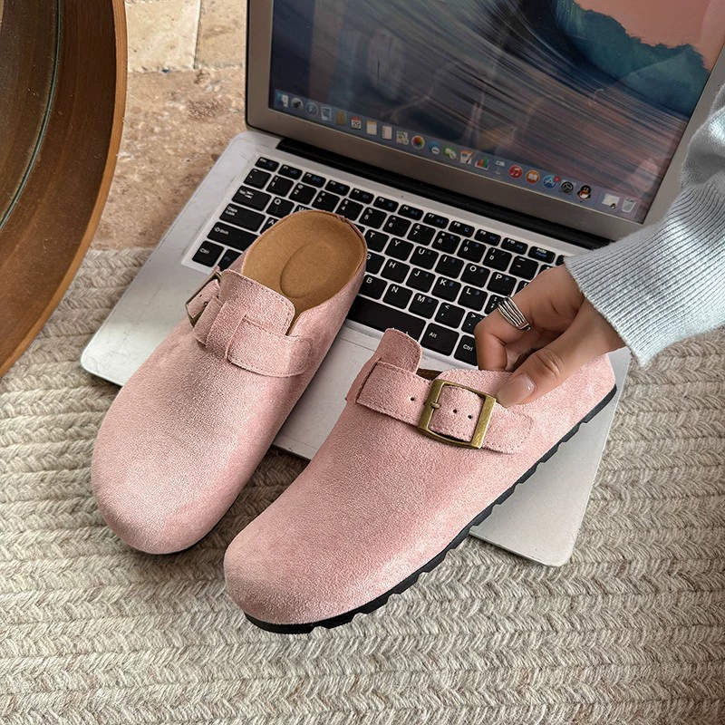 Женские туфли больших размеров 35-43, размер 41, с квадратным носком, жемчужные шлепанцы, женская летняя обувь для улицы, новинка 2024 года, корейский стиль, сандалии без застежек, размер 42.