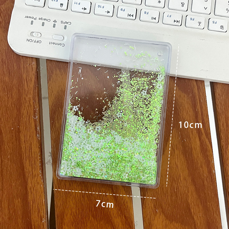 7x10透明流沙咕卡砖亚克力diy手账麻将砖彩色流沙咕盘儿童玩具|undefined