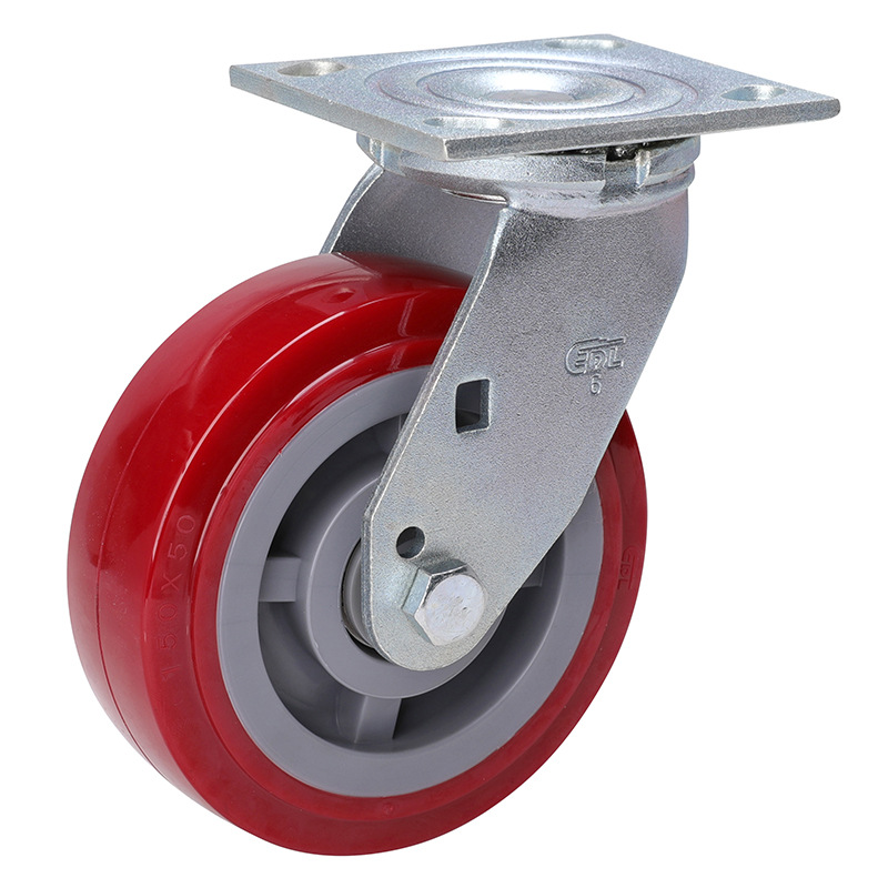 Rueda Giratoria Pesada de Poliuretano TPU 73-86 de 4, 5, 6 y 8 Pulgadas con Freno para Industria image 7