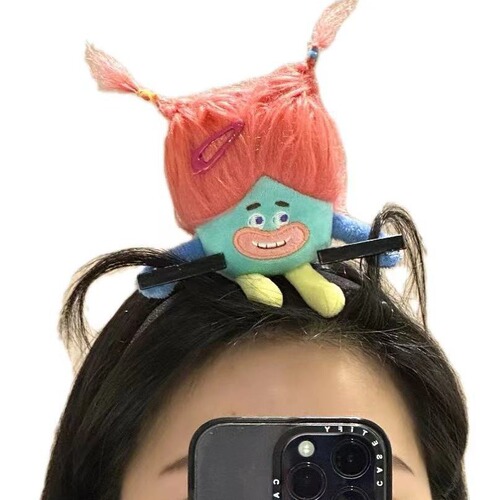 Xiaohongshu style ugly doll hairband, plush cartoon dopamine crazy kid headband, hair-pulling crab boss hair clip