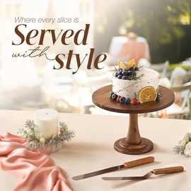 木质甜品摆台实木派对装饰甜品蛋糕展示盘高脚水果托盘