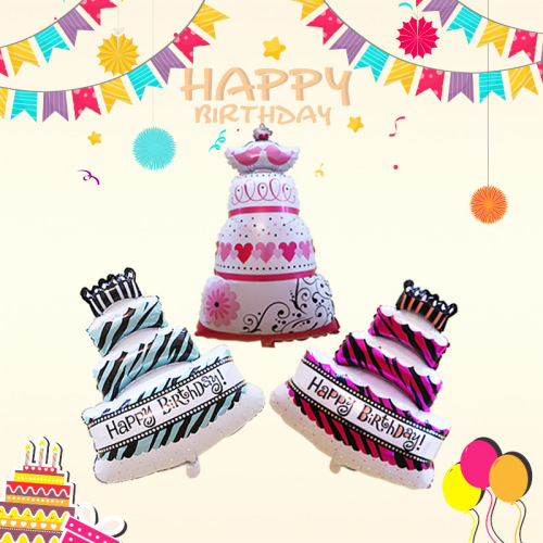 Cross-border cartoon birthday gift cake aluminum film balloon children's party balloon decoration party arrangement cake balloon