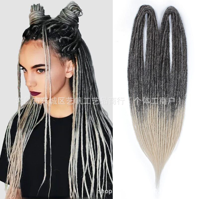 Temu/Shein Hot-Selling European and American Wigs Chemical Fiber Crochet Hair Dreadlock Double Dreadlock Double Tail Dreadlocks