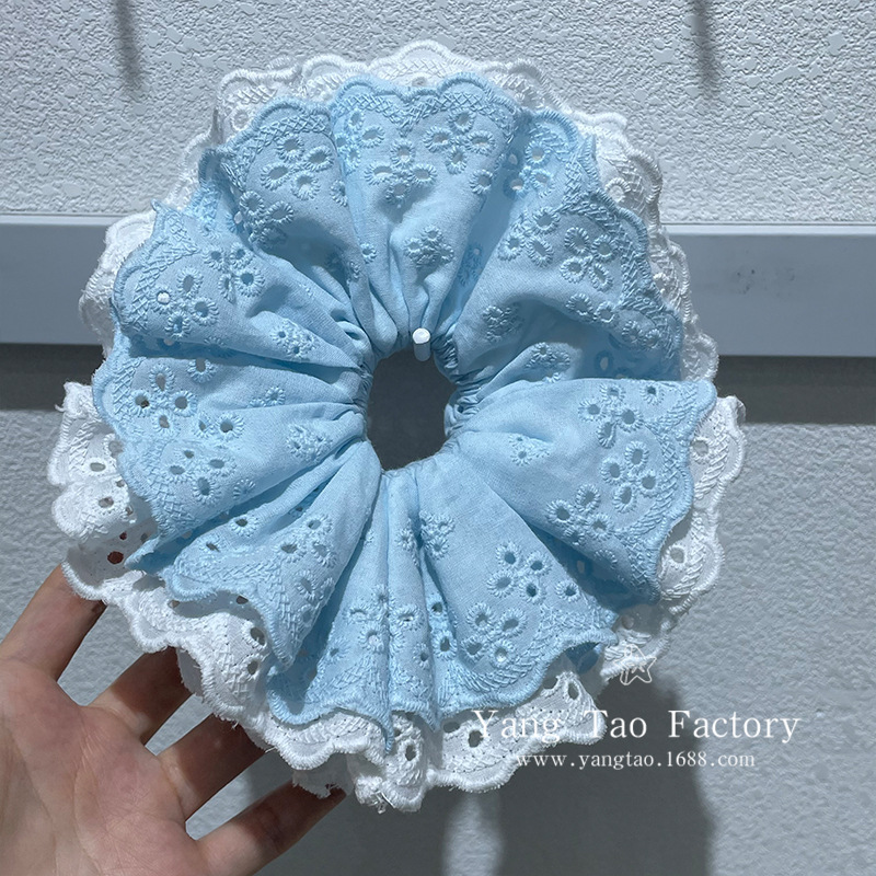 Cuatro capas de algodón hueco anillo de cabello multicapa primavera-verano encaje colorido gran chica coreana de ballet dulce popularidad en línea