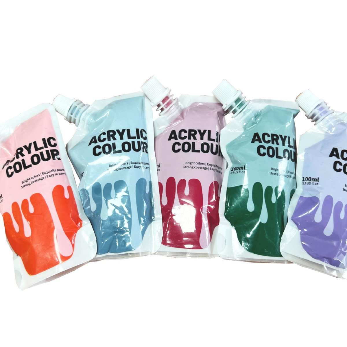 Acrylic pigment 100ml squeeze bag supplement liquid, waterproof, sunscreen, children's art, formalde