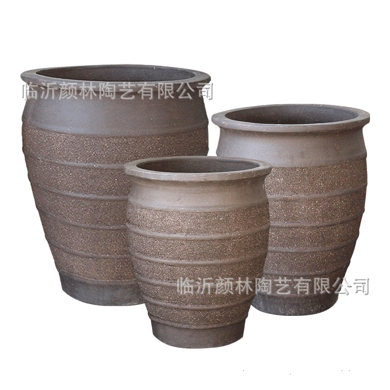 Lodo de arena púrpura con maceta alta de cerámica maceta profunda de flores maceta de cerámica gruesa paisajística de tornillo maceta de decoración de balcón de plantación verde maceta combinada