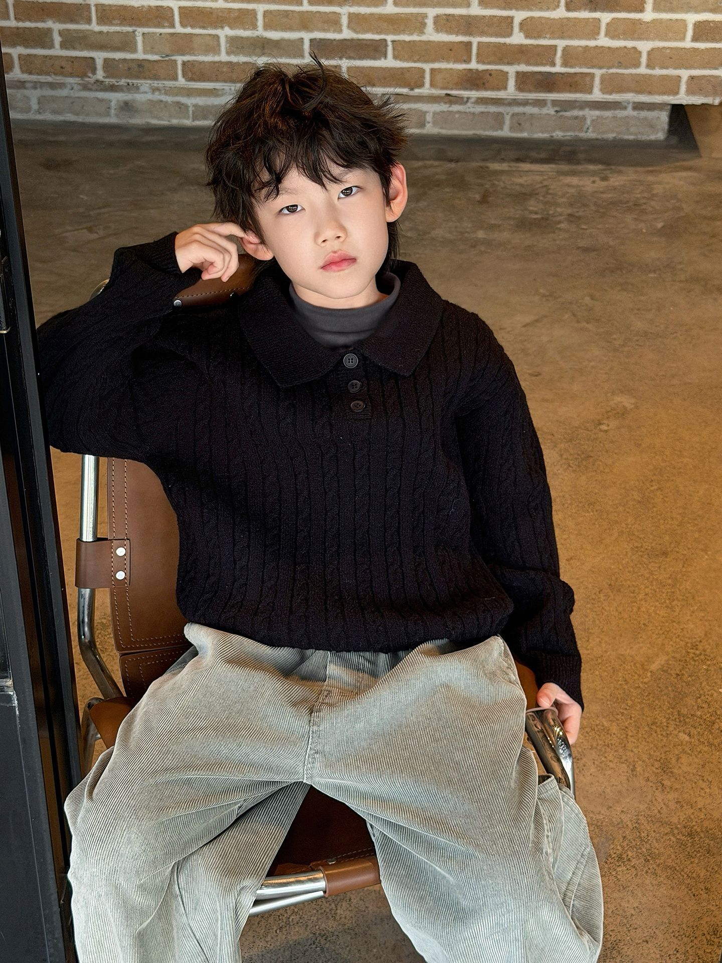 Children's autumn knitted sweater for boys