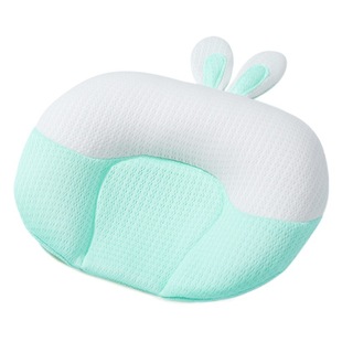 Cross-Border baby Tencel latex shaped pillow 0-1 years old anti-deflection head flat head baby pillow breathable correction deflection head artifact