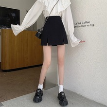 防走光高腰显瘦爆款新款裙裤黑色女学生开叉半身裙短裙a字裙秋冬