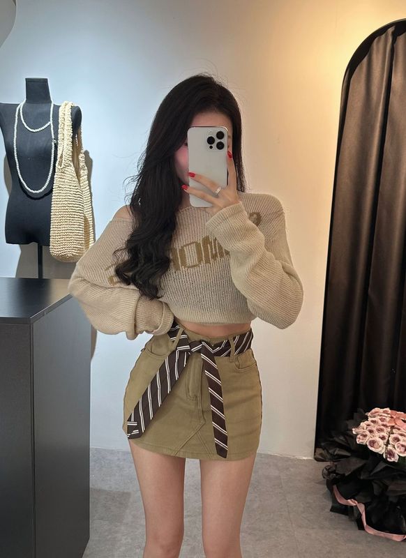 韩魅儿辣妹短裙潮女夏季新款浅色高腰显瘦修身a字包臀半身裙7023|undefined