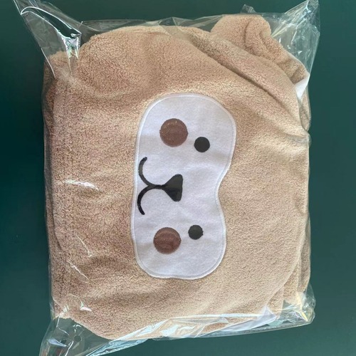 Cross-border large soft absorbent cartoon baby wearable hooded coral fleece blanket children's bath towel