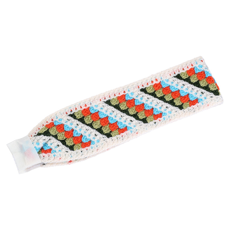 Otoño y invierno flores trituradas de punto Velcro cinta de cabello de alta calidad para mujeres frangeas acabado de cabello de artefacto de la niña bandas de cabello tocado