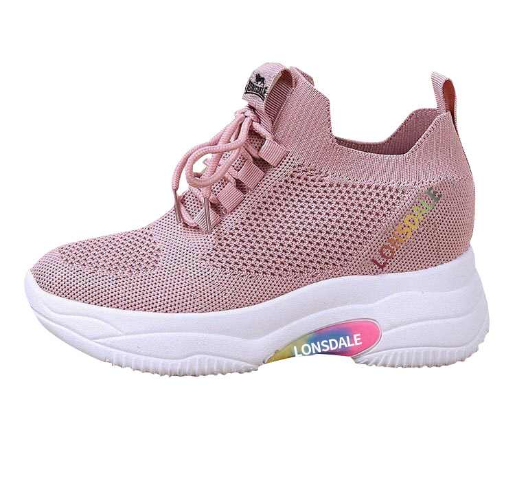 Zapatos deportivos de realce interior para mujer 2023 primavera y verano nuevo estilo zapatos para correr de suela blanda zapatos casuales para mujer de todo fósforo zapatos de papá