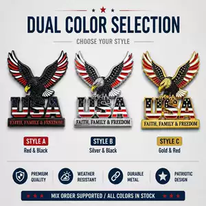 ABŞ İnanc Ailə Metal Amerika Qartalı Avtomobil Stikeri 3D Ağbaş Qartal Dekal