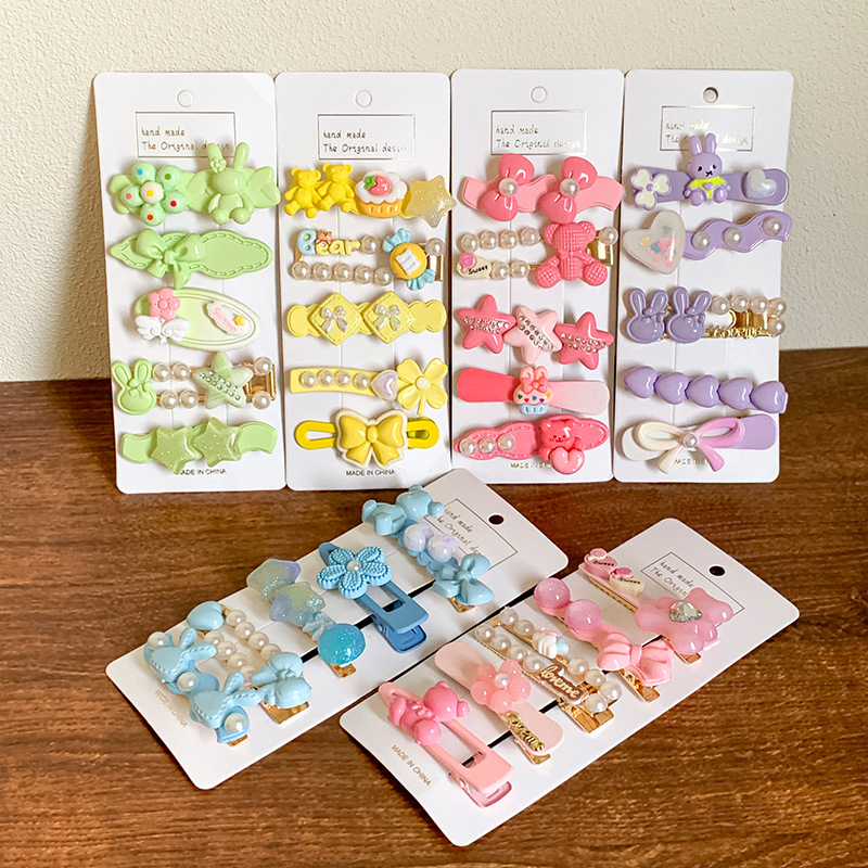 Ventas directas de fábrica 2025 nueva horquilla de color para mujer nueva pinza de flequillo lateral linda horquilla rota pinza de una palabra dulce