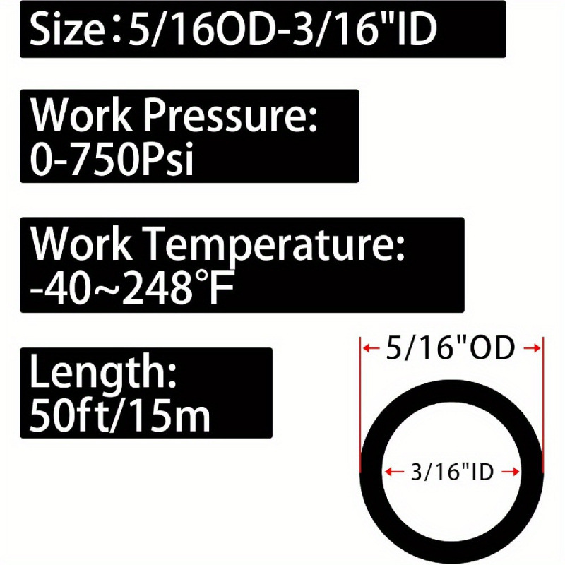 2026 Autumn and winter Cross border Foreign trade The new one 5/16 inch x3/16 inch x50 Foot polyurethane Pneumatic Tube