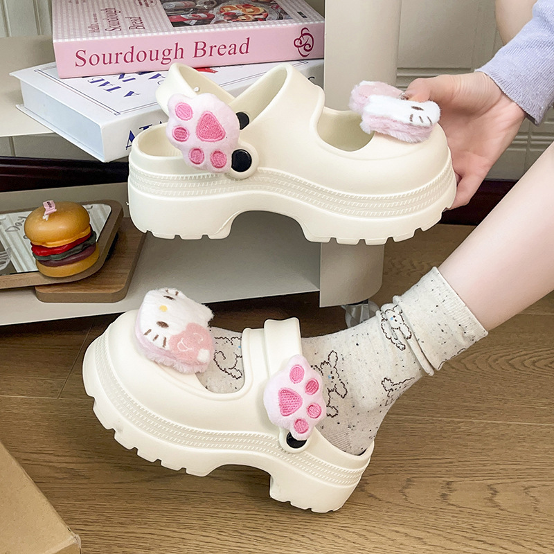 Summer New Arrivals: Mary Jane Eva Integrated Clogs, Cute Hello Kitty Thick-Soled Height-Increasing Closed-Toe Sandals for Women Summer New Arrivals: Mary Jane Eva Integrated Clogs, Cute Hello Kitty Thick-Soled Height-Increasing Closed-Toe Sandals for Women