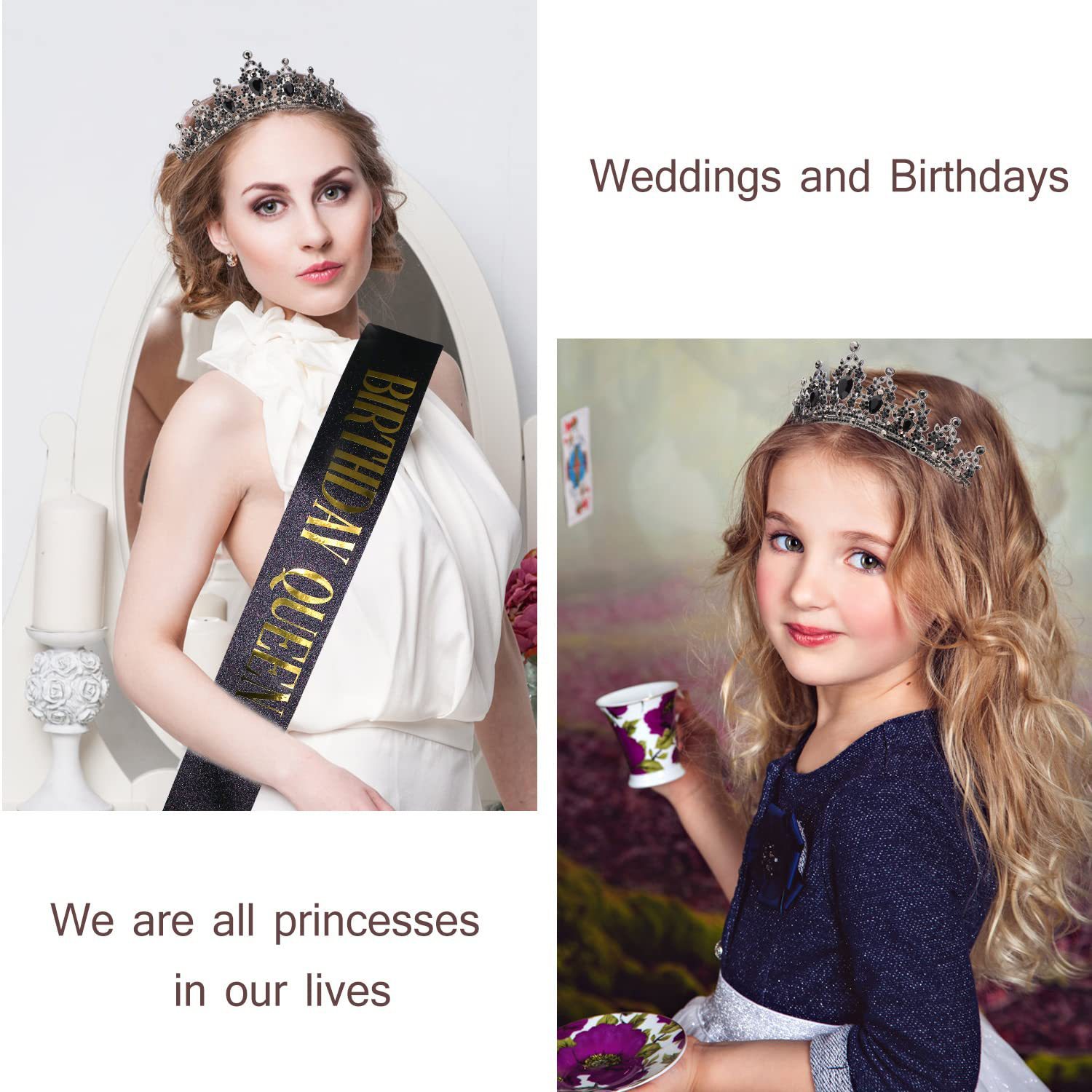 Cross-border European and American fashion alloy crown headdress birthday headband flash diamond queen baroque crown headdress_voghion.com