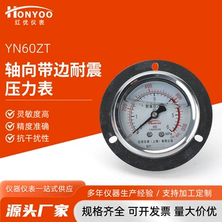 轴向带边耐震压力表YN60ZT震压力表轴向带边液压油压表水压防震气