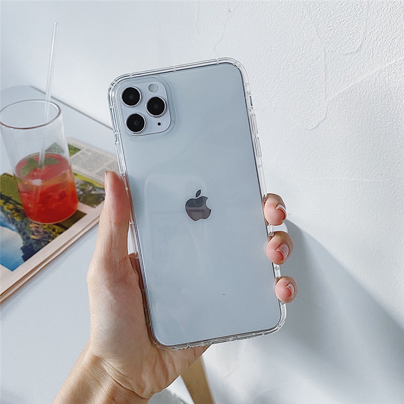 Suitable for iPhone15ProMax Phone Case Apple 14 Air Cushion Air Pressure Case 13 All-inclusive Transparent TPU Protective Case