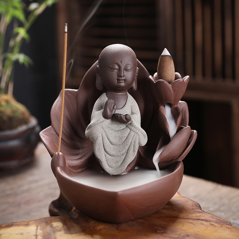 工厂直批莲台参禅倒流香炉线香炉室内家居茶道创意摆件檀香沉香|ms