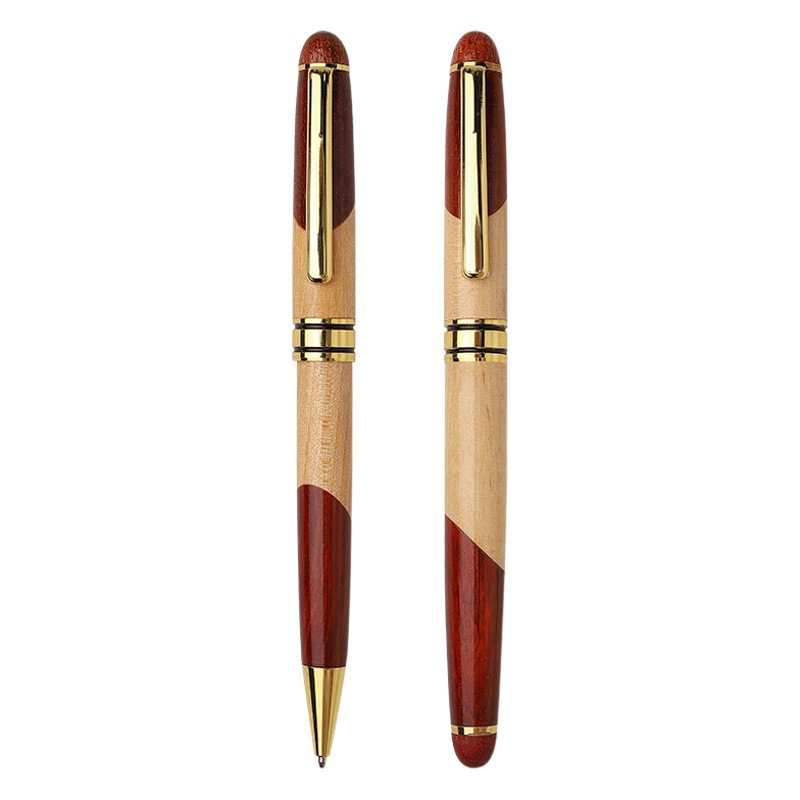 Signature Pen Business Retro Bamboo Pen Wooden Metal Ballpoint Pen Student B001/Copy Sign Refill
