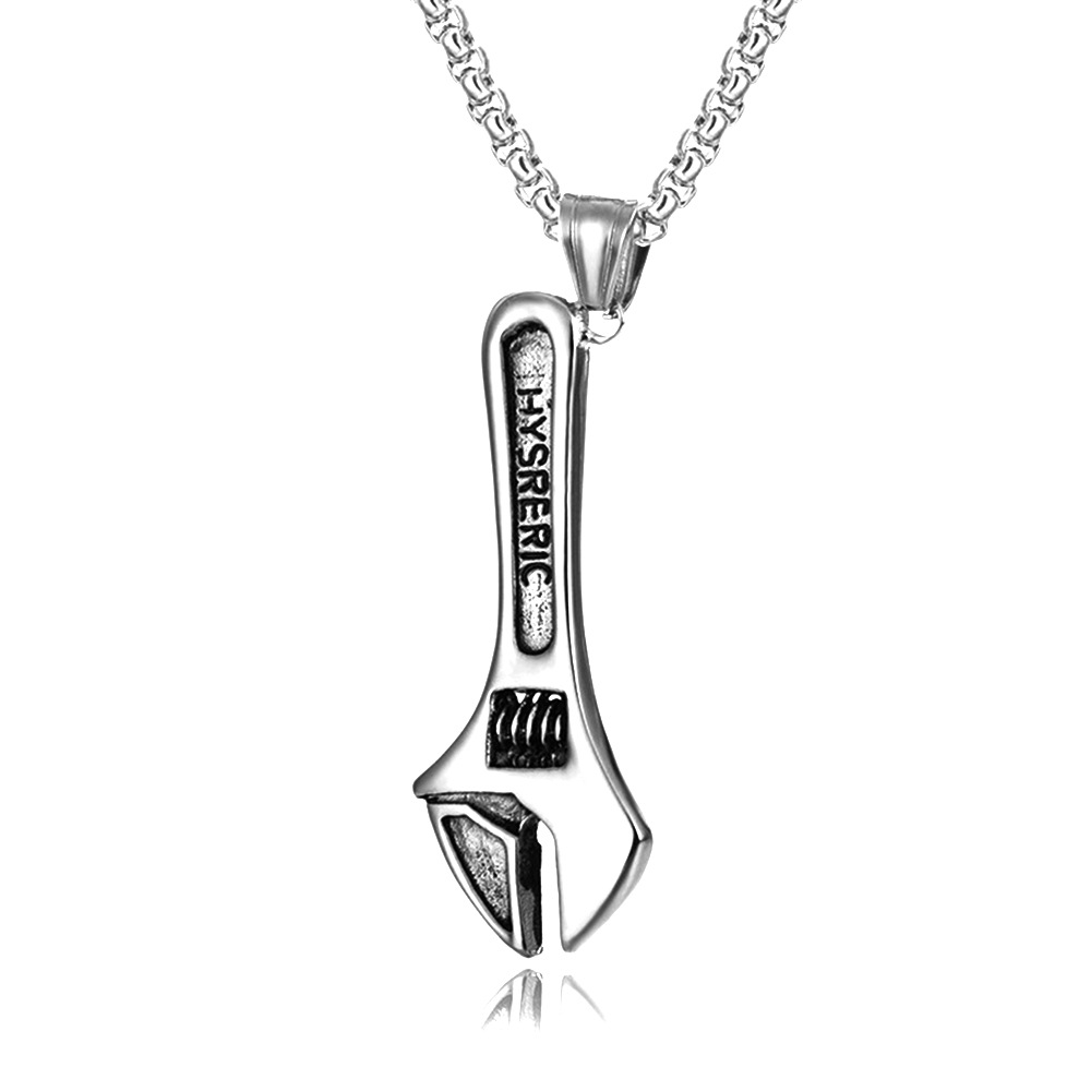 Wrench Pendant Necklace For Men Personalised Stainless Steel Gift_voghion.com