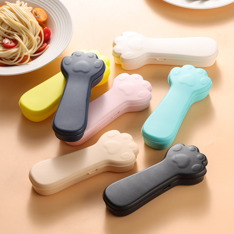 Cute Cat Claw Portable Box Storage Box Cartoon Kidsren's Cutlery Box Set Food Grade Pp Non-Mouldy and Easy to Clean Cute Cat Claw Portable Box Storage Box Cartoon Kidsren's Cutlery Box Set Food Grade Pp Non-Mouldy and Easy to Clean