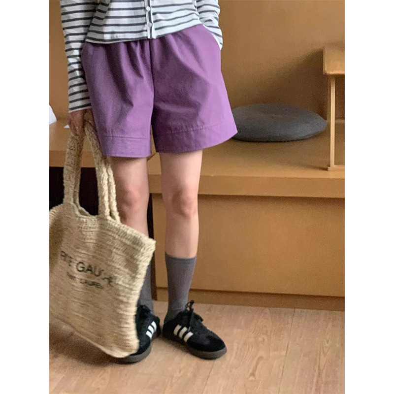 Maternity Pants Cotton and Linen Shorts Women's Summer Petite Loose High-Waisted Casual Sports Wide-Leg Five-Point Pants 8523